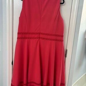 Calvin Klein Red Sleeveless A-Line Midi Dress